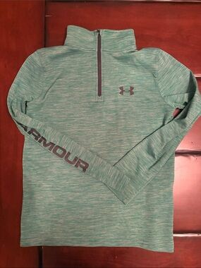 Under Armour Kids' Half-Zip Pullover in Green Heather